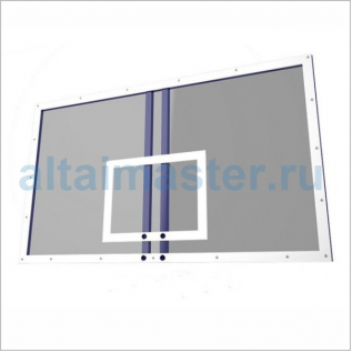 БЛ 1.14 Щит баскетбольный игровой цельный из оргстекла 10мм AVIX на металл. раме без клыков